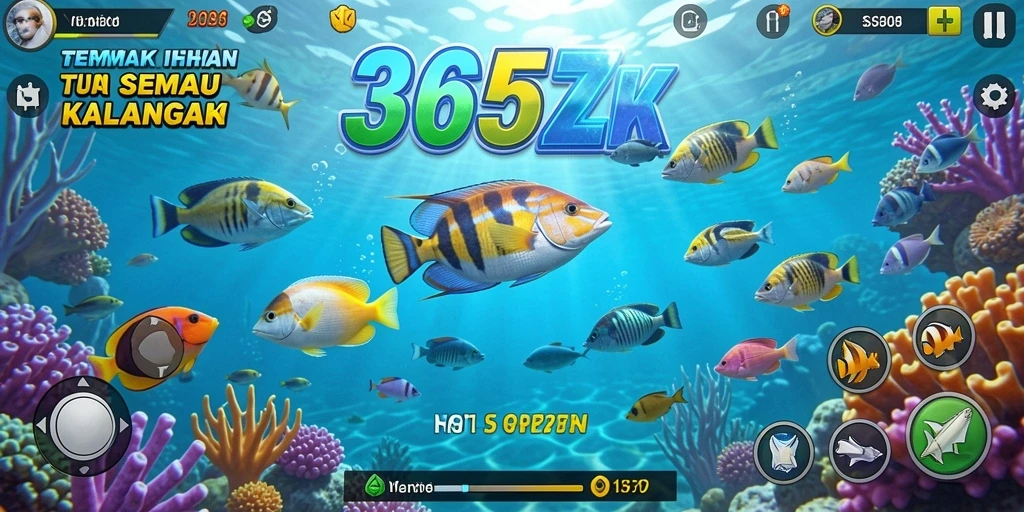 Gameplay 365ZK menampilkan aksi menembak ikan yang mendebarkan.