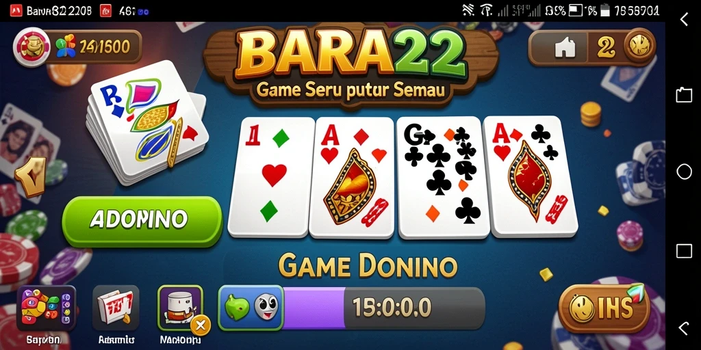 Tangkapan layar BARA22 menampilkan gameplay seru saat bermain Domino.