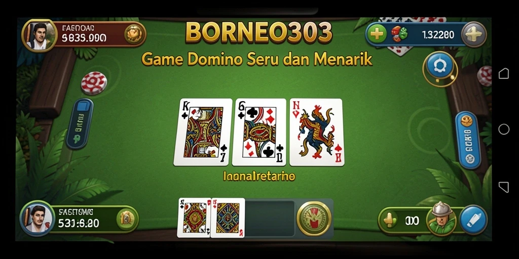 Tampilan gameplay seru di BORNEO303 yang menampilkan momen Domino menegangkan.