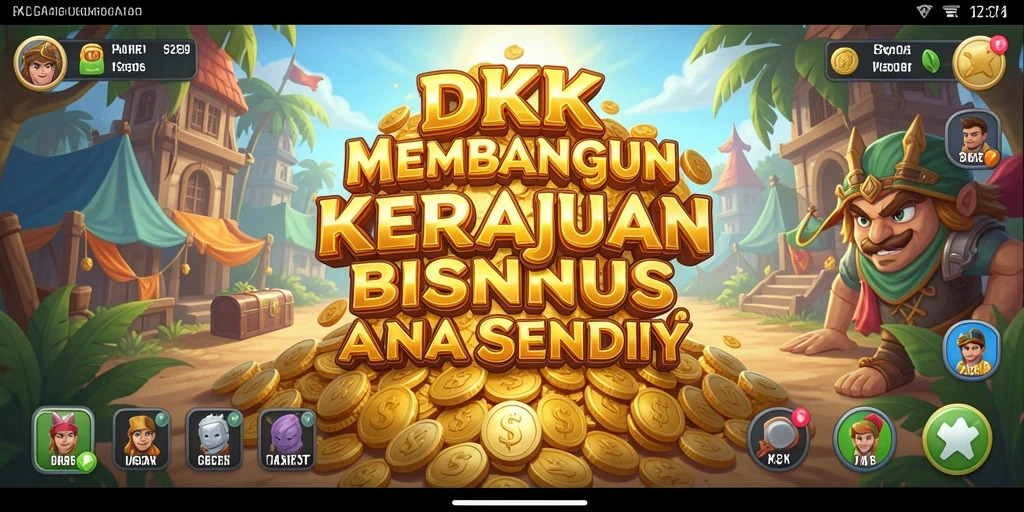 Tampilan gameplay DKK dengan berbagai aspek manajemen bisnis Tycoon.