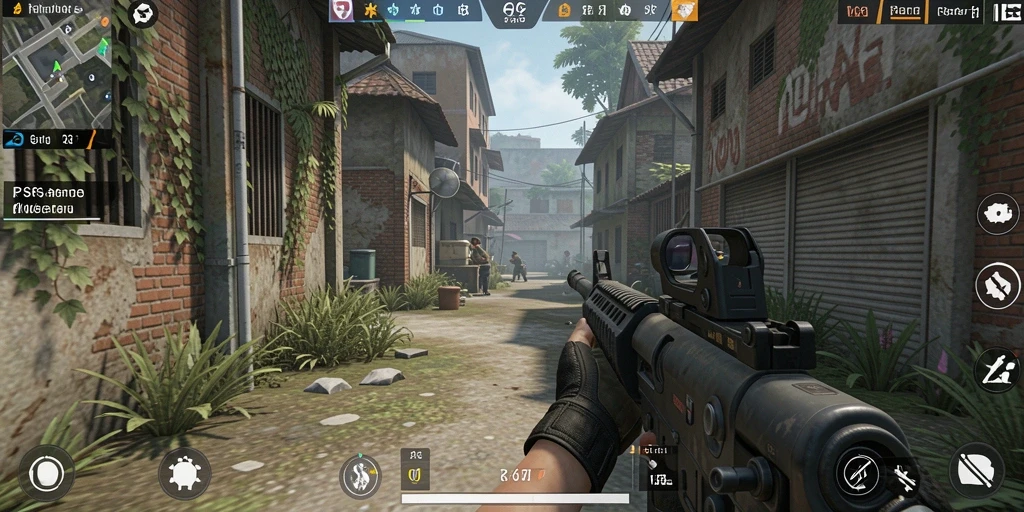 Tampilan utama R6R6 menampilkan aksi gameplay FPS yang intens.