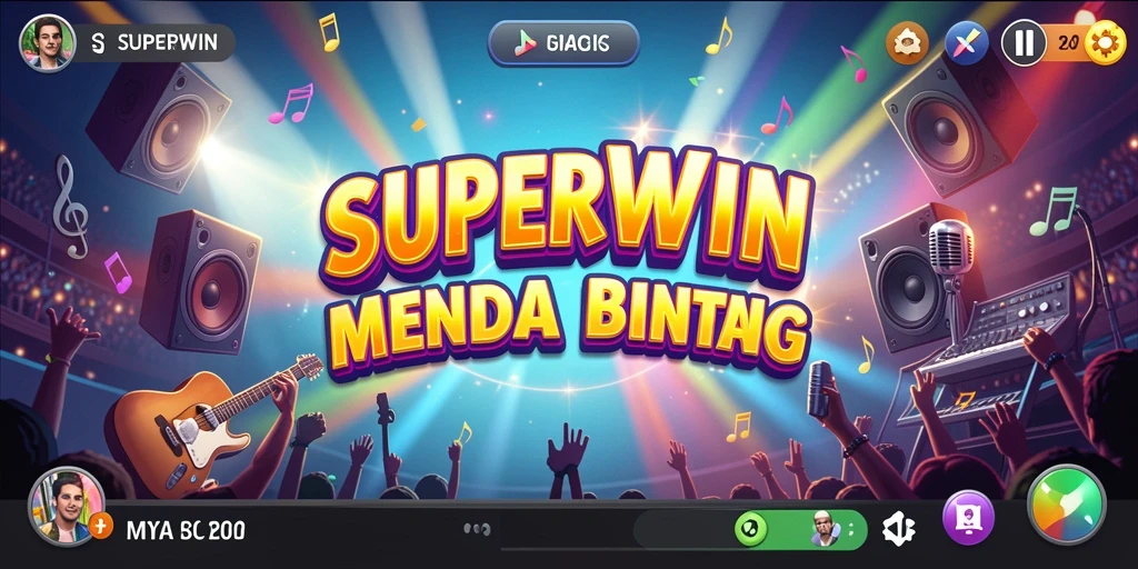 Tangkapan layar SUPERWIN: Gameplay musik yang seru dan menantang.